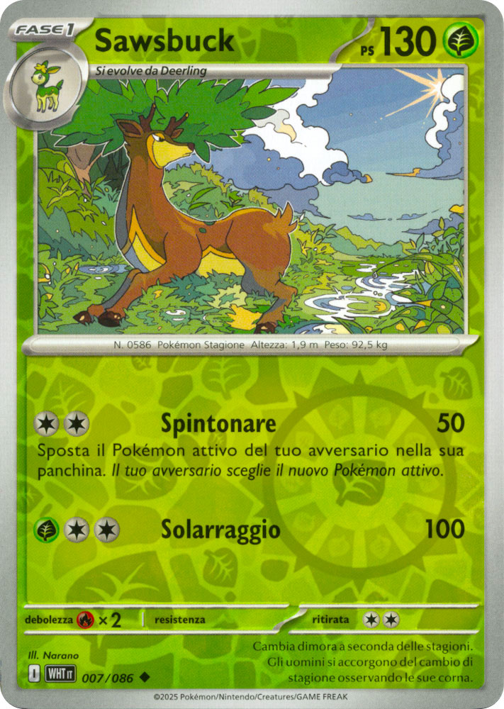 007 / 086 Sawsbuck Non Comune foil reverse (IT) -NEAR MINT-