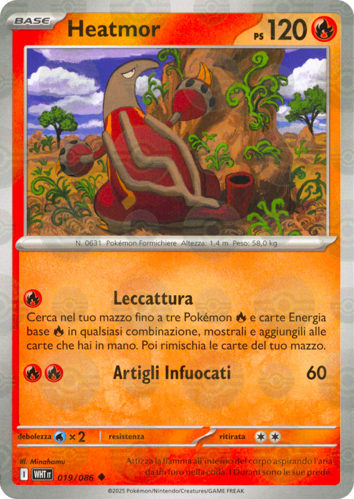 019 / 086 Heatmor Non Comune foil reverse Poke Ball (IT) -NEAR MINT-