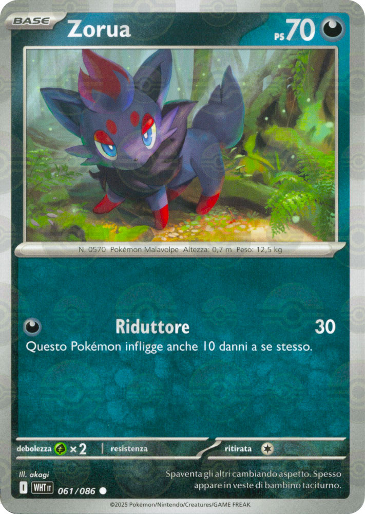 061 / 086 Zorua Comune foil reverse Poke Ball (IT) -NEAR MINT-