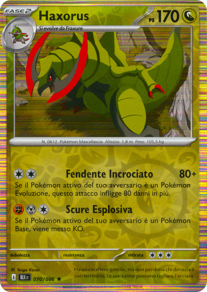 070 / 086 Haxorus Rara foil reverse (IT) -NEAR MINT-
