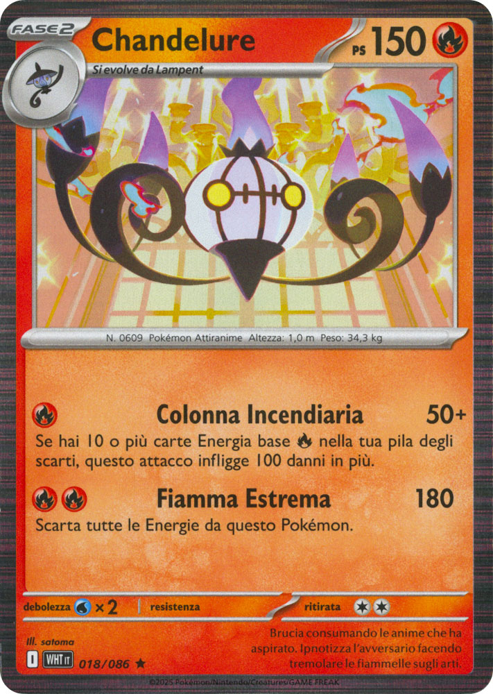 018 / 086 Chandelure Rara foil (IT) -NEAR MINT-