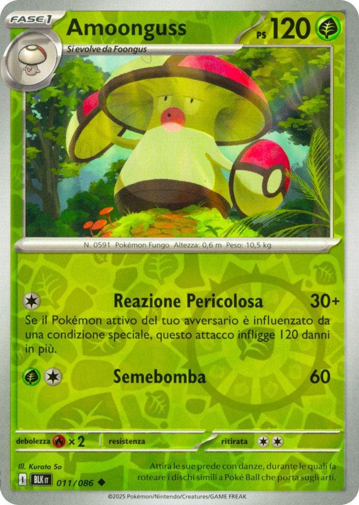 011 / 086 Amoonguss Non Comune foil reverse (IT) -NEAR MINT-