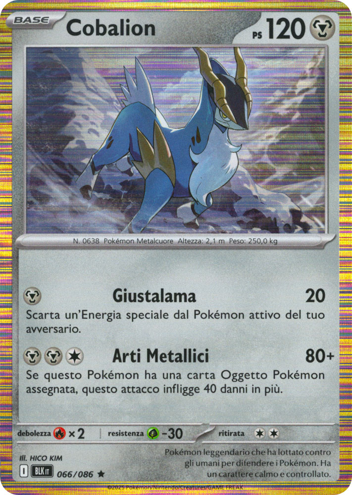 066 / 086 Cobalion Rara foil (IT) -NEAR MINT-