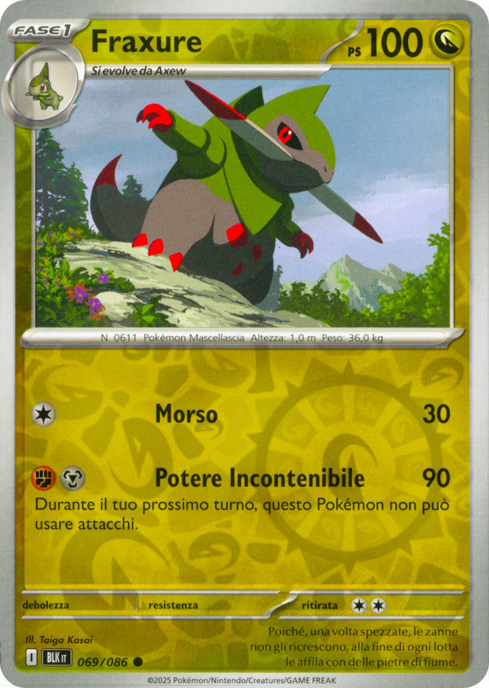 069 / 086 Fraxure Comune foil reverse (IT) -NEAR MINT-