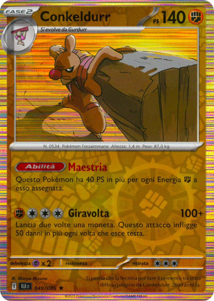 049 / 086 Conkeldurr Rara foil reverse (IT) -NEAR MINT-