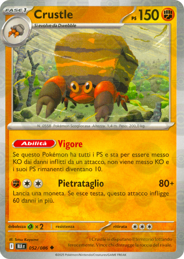 052 / 086 Crustle Non Comune foil reverse Poke Ball (IT) -NEAR MINT-