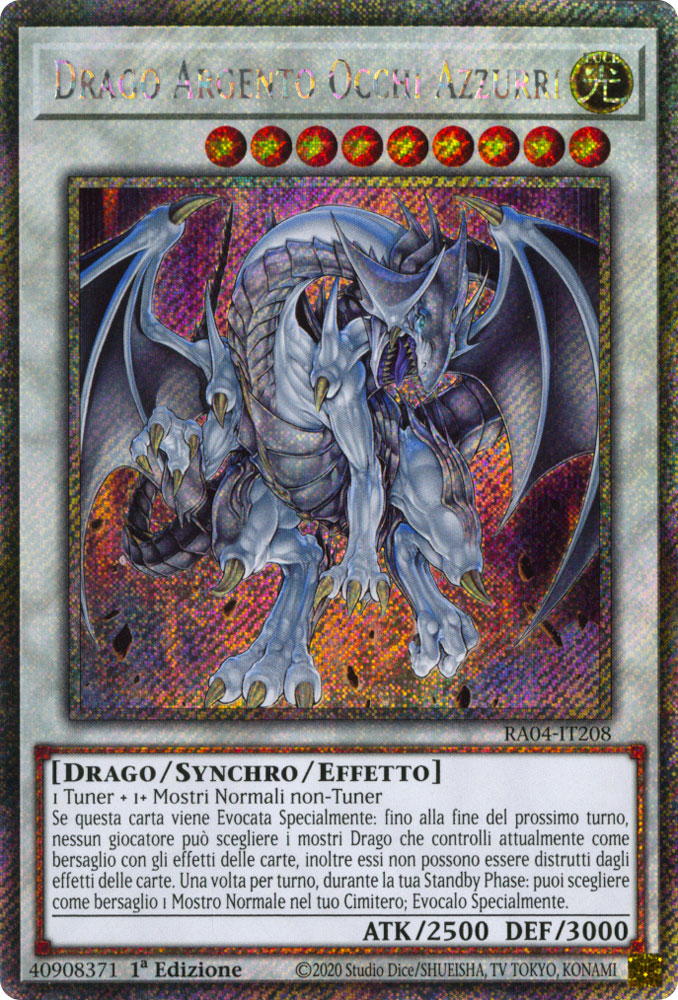 RA04-IT208 Drago Argento Occhi Azzurri Platinum Segreta 1a Edizione (IT) -NEAR MINT-