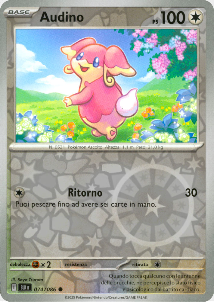 074 / 086 Audino Comune foil reverse (IT) -NEAR MINT-