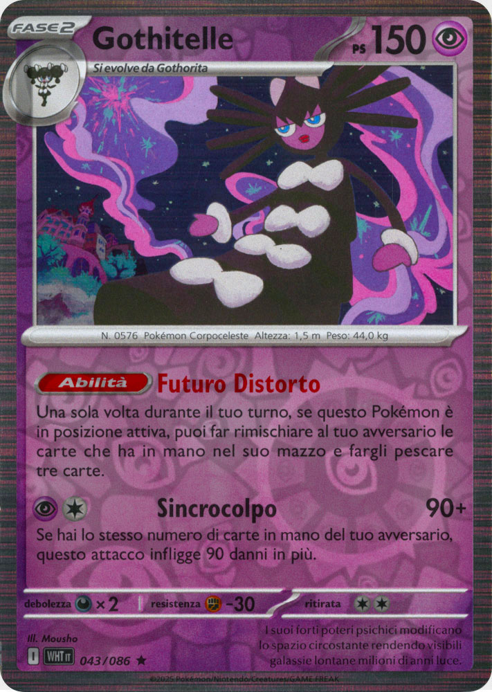 043 / 086 Gothitelle Rara foil reverse (IT) -NEAR MINT-