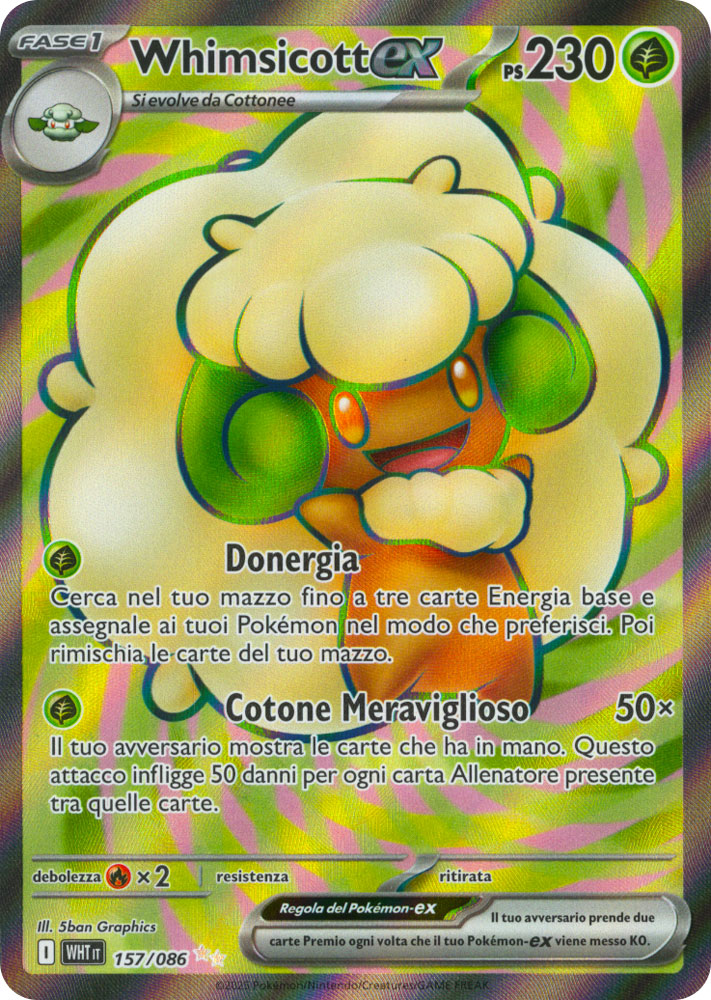 157 / 086 Whimsicott ex Rara Segreta foil (IT) -NEAR MINT-