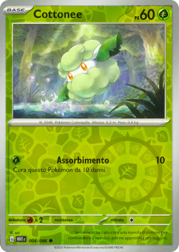 004 / 086 Cottonee Comune foil reverse (IT) -NEAR MINT-