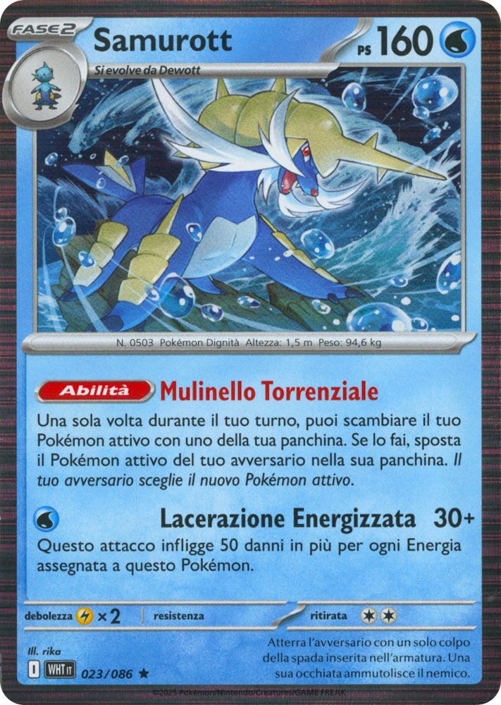 023 / 086 Samurott Rara foil (IT) -NEAR MINT-