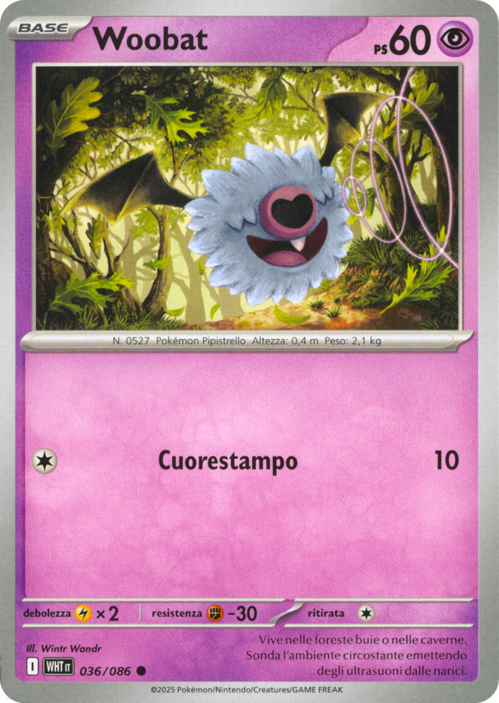 036 / 086 Woobat Comune normale (IT) -NEAR MINT-