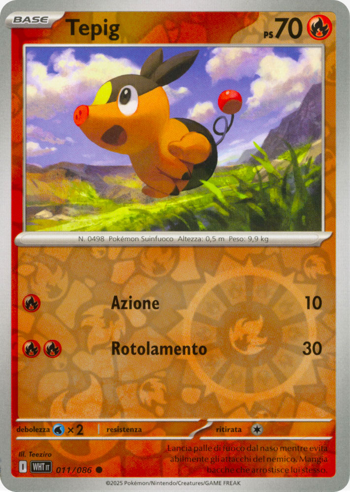 011 / 086 Tepig Comune foil reverse (IT) -NEAR MINT-