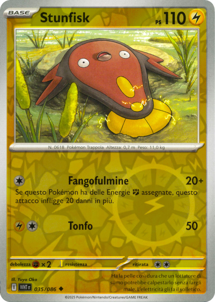 035 / 086 Stunfisk Non Comune foil reverse (IT) -NEAR MINT-