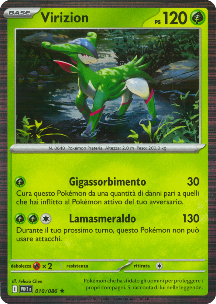 010 / 086 Virizion Rara foil (IT) -NEAR MINT-