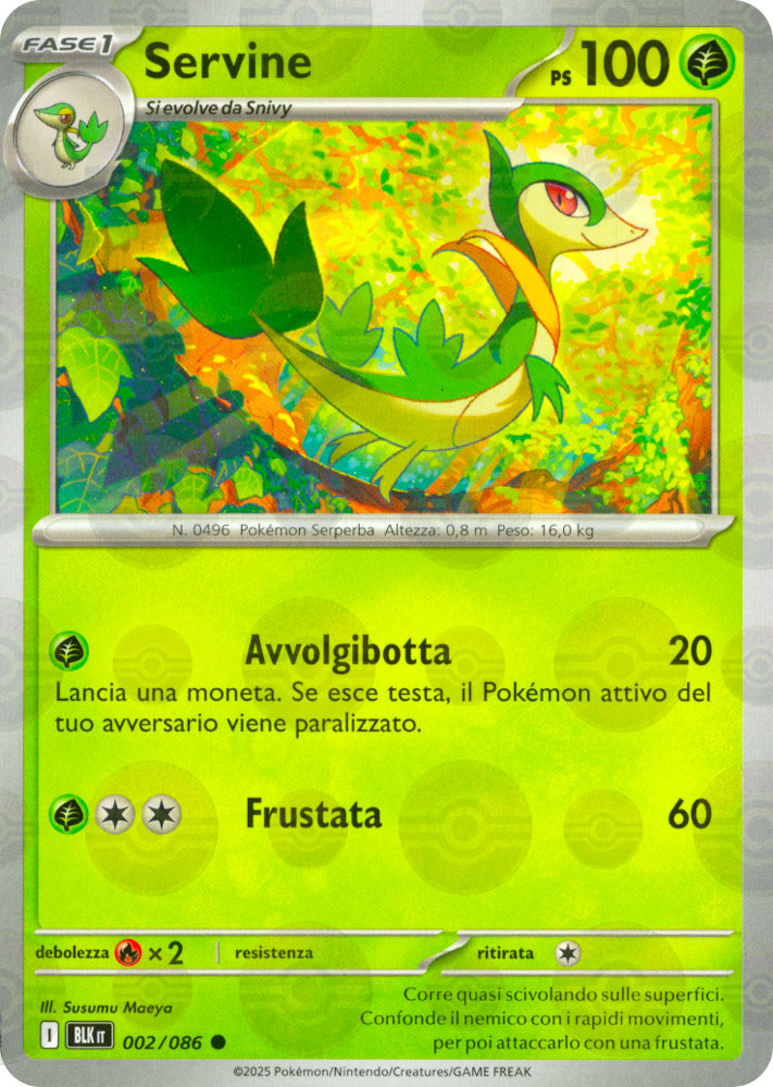 002 / 086 Servine Comune foil reverse Poke Ball (IT) -NEAR MINT-