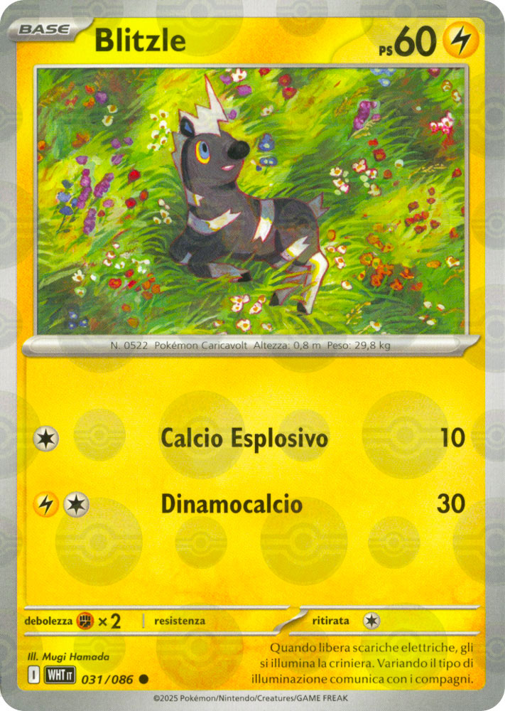 031 / 086 Blitzle Comune foil reverse Poke Ball (IT) -NEAR MINT-