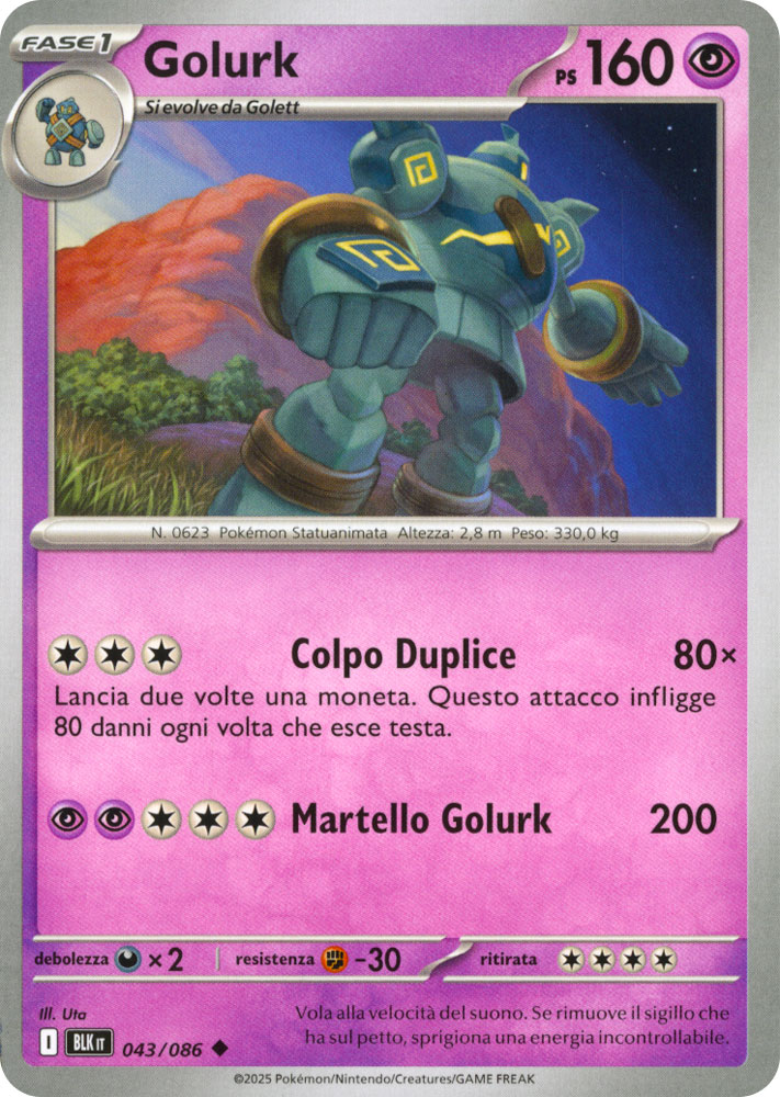 043 / 086 Golurk Non Comune normale (IT) -NEAR MINT-