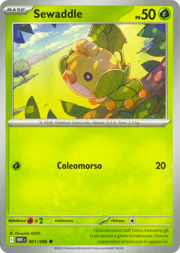 001 / 086 Sewaddle Comune normale (IT) -NEAR MINT-