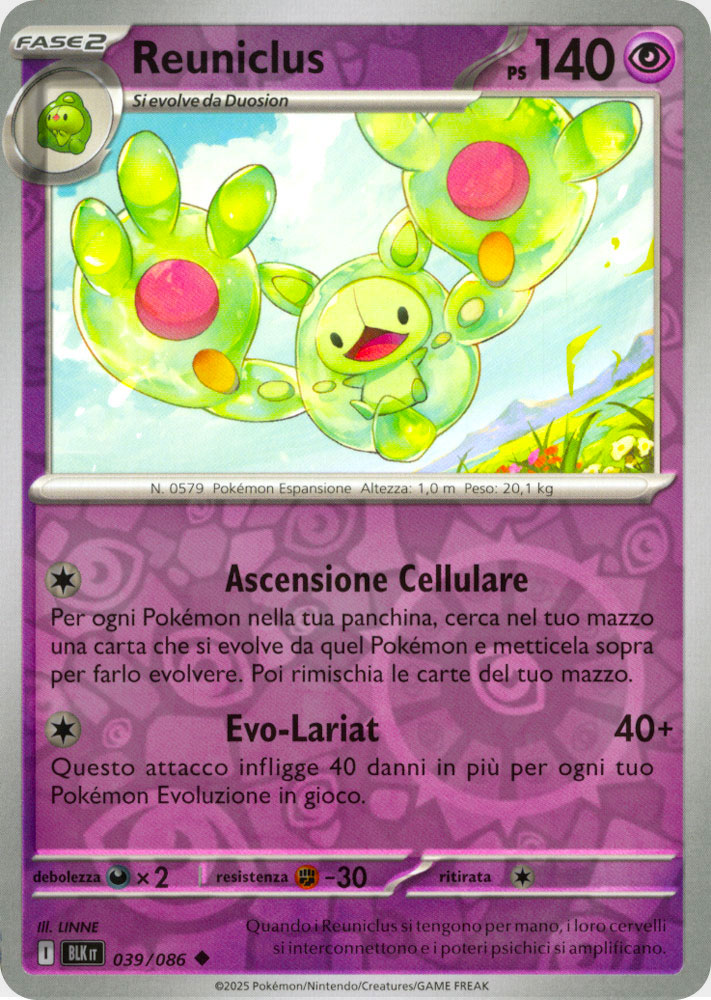 039 / 086 Reuniclus Non Comune foil reverse (IT) -NEAR MINT-