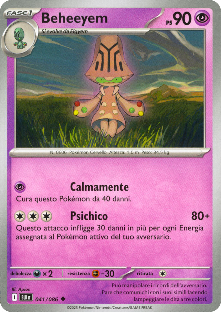 041 / 086 Beheeyem Non Comune normale (IT) -NEAR MINT-