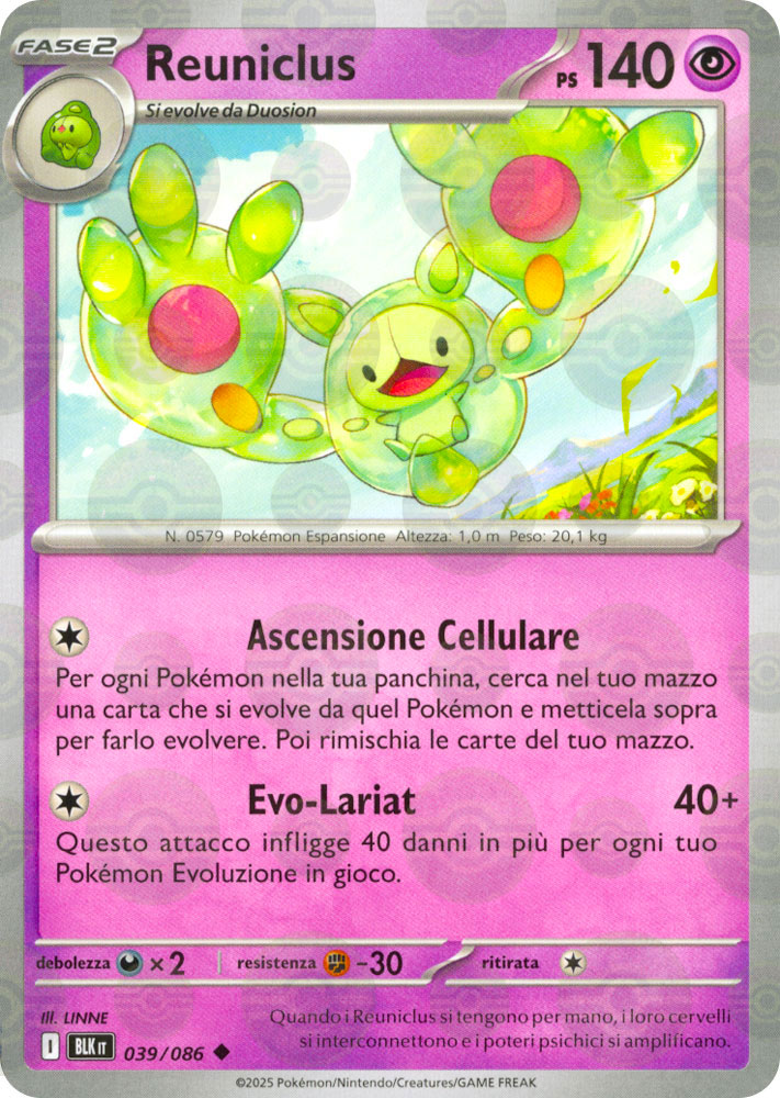 039 / 086 Reuniclus Non Comune foil reverse Poke Ball (IT) -NEAR MINT-
