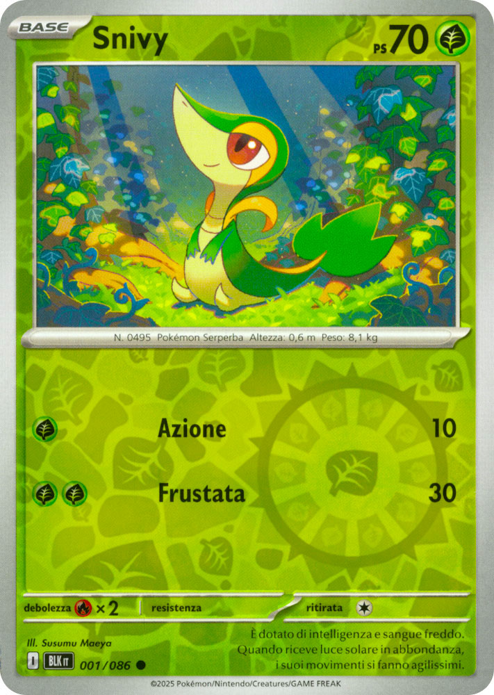 001 / 086 Snivy Comune foil reverse (IT) -NEAR MINT-