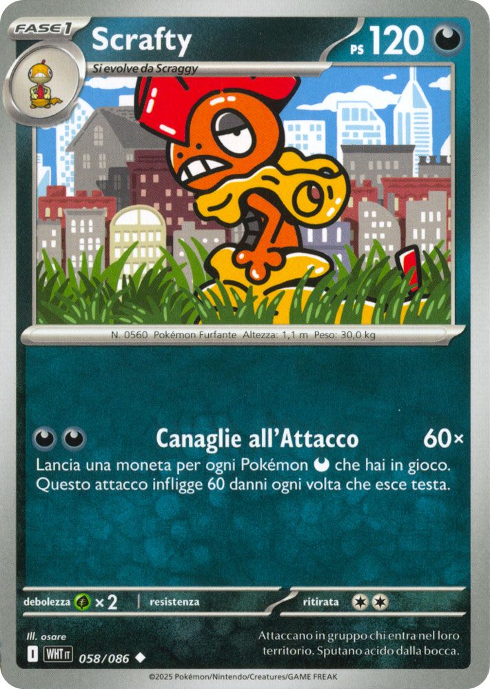 058 / 086 Scrafty Non Comune normale (IT) -NEAR MINT-
