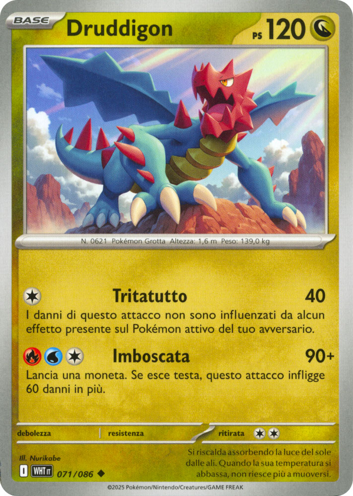 071 / 086 Druddigon Non Comune normale (IT) -NEAR MINT-