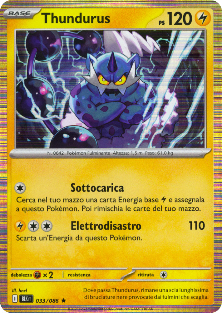 033 / 086 Thundurus Rara foil (IT) -NEAR MINT-