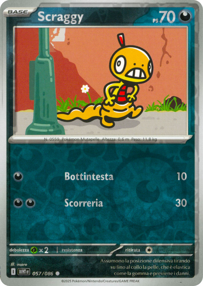 057 / 086 Scraggy Comune foil reverse (IT) -NEAR MINT-