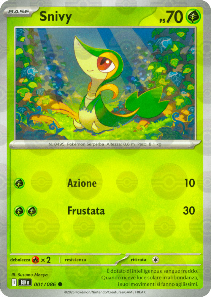 001 / 086 Snivy Comune foil reverse Poke Ball (IT) -NEAR MINT-