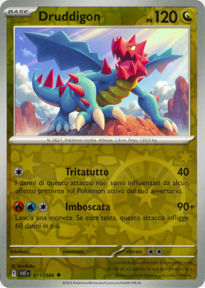 071 / 086 Druddigon Non Comune foil reverse (IT) -NEAR MINT-