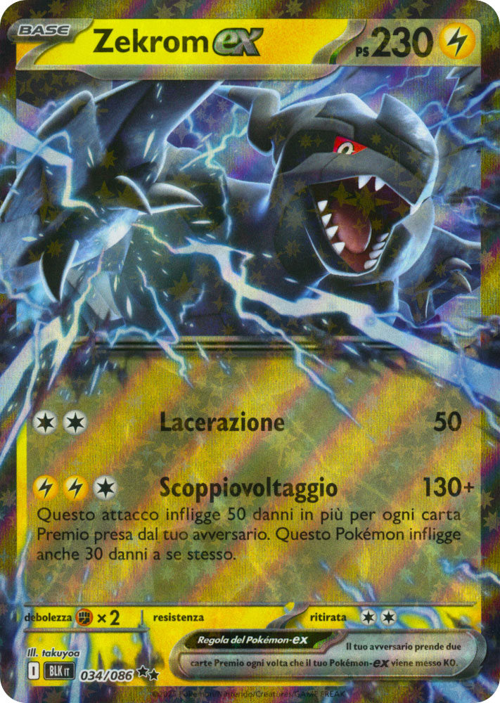 034 / 086 Zekrom ex Rara ex foil (IT) -NEAR MINT-