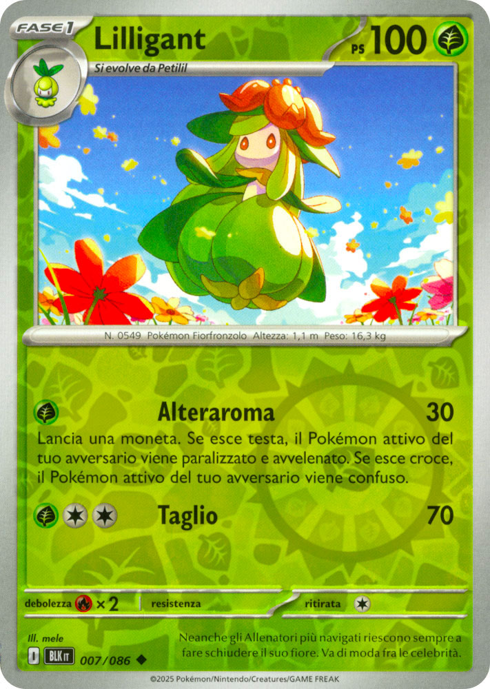 007 / 086 Lilligant Non Comune foil reverse (IT) -NEAR MINT-