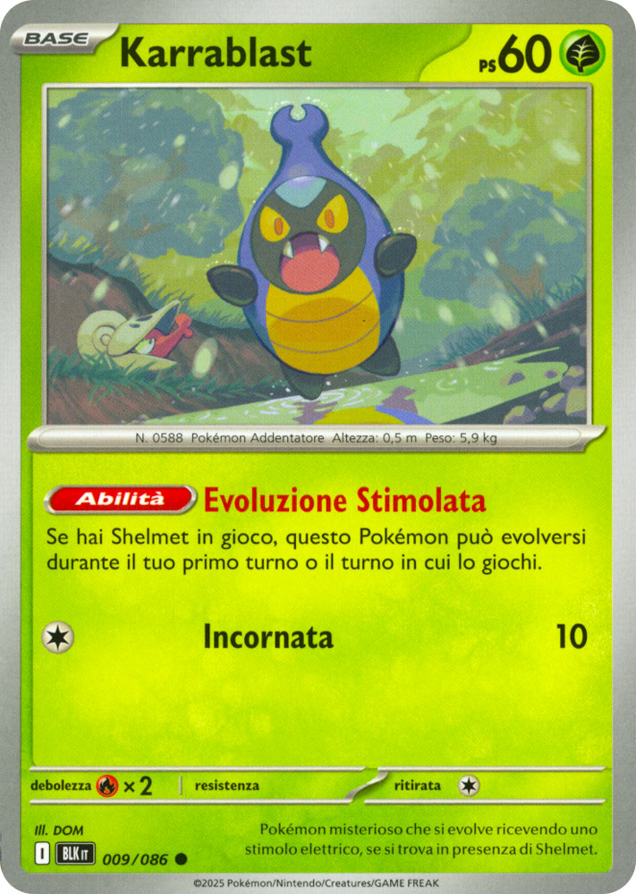 009 / 086 Karrablast Comune normale (IT) -NEAR MINT-