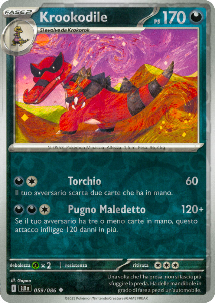 059 / 086 Krookodile Non Comune foil reverse (IT) -NEAR MINT-