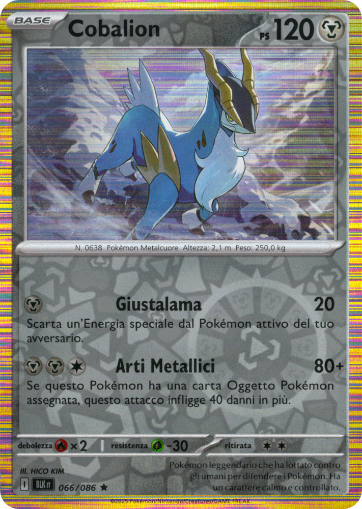 066 / 086 Cobalion Rara foil reverse (IT) -NEAR MINT-