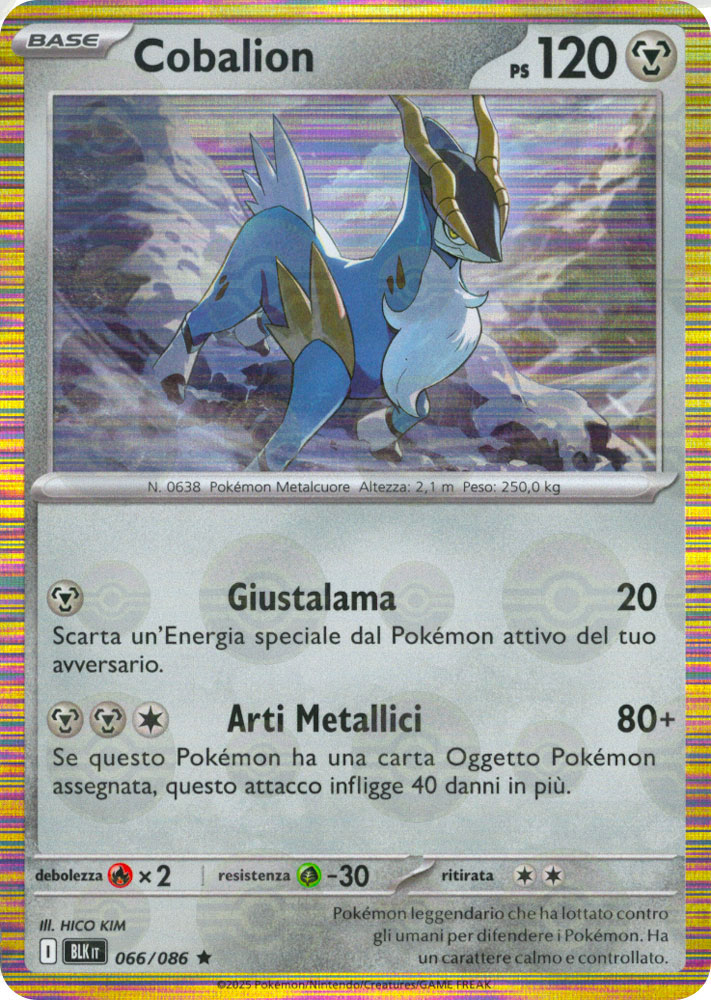 066 / 086 Cobalion Rara foil reverse Poke Ball (IT) -NEAR MINT-