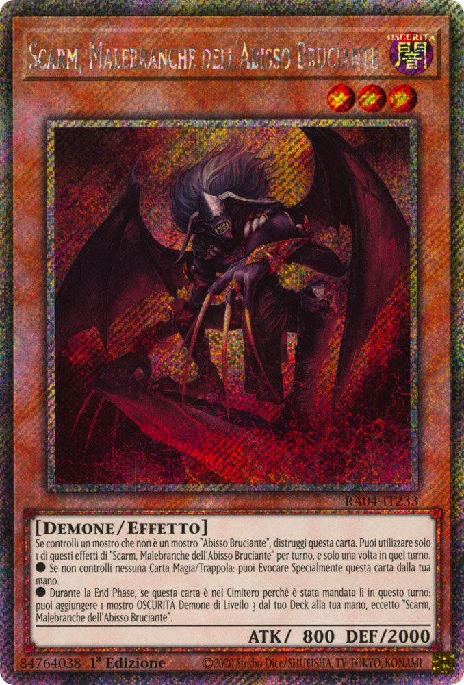 RA04-IT233 Scarm, Malebranche dell'Abisso Bruciante Platinum Segreta 1a Edizione (IT) -NEAR MINT-