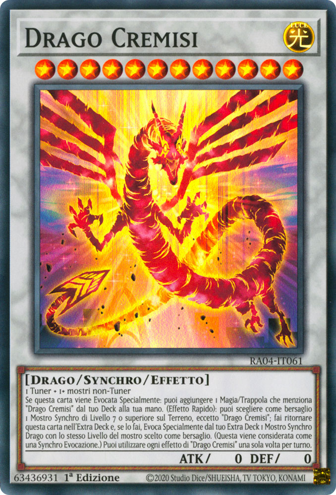 RA04-IT061 Drago Cremisi Super Rara 1a Edizione (IT) -NEAR MINT-