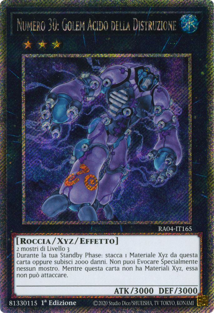 RA04-IT165 Numero 30: Golem Acido della Distruzione Platinum Segreta 1a Edizione (IT) -NEAR MINT-