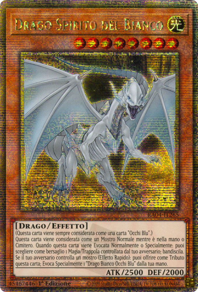 RA04-IT265 Drago Spirito del Bianco Rara Segreta Quarto di Secolo 1a Edizione (IT) -NEAR MINT-