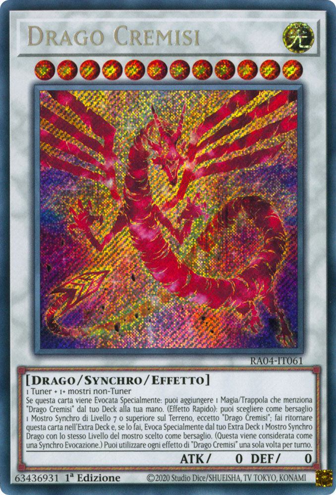 RA04-IT061 Drago Cremisi Rara Segreta 1a Edizione (IT) -NEAR MINT-