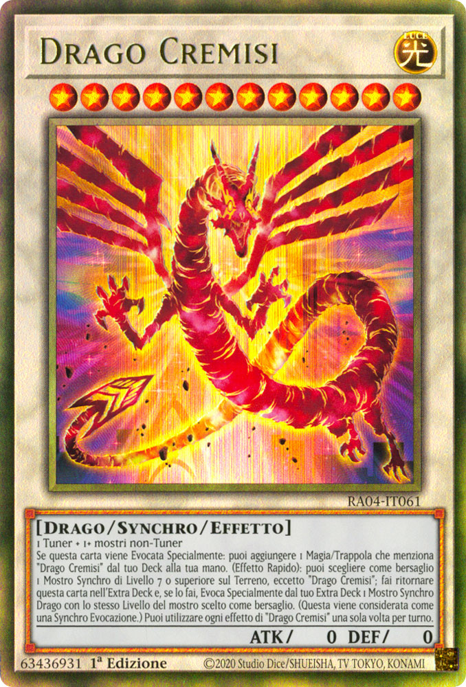 RA04-IT061 Drago Cremisi Rara Ultimate 1a Edizione (IT) -NEAR MINT-
