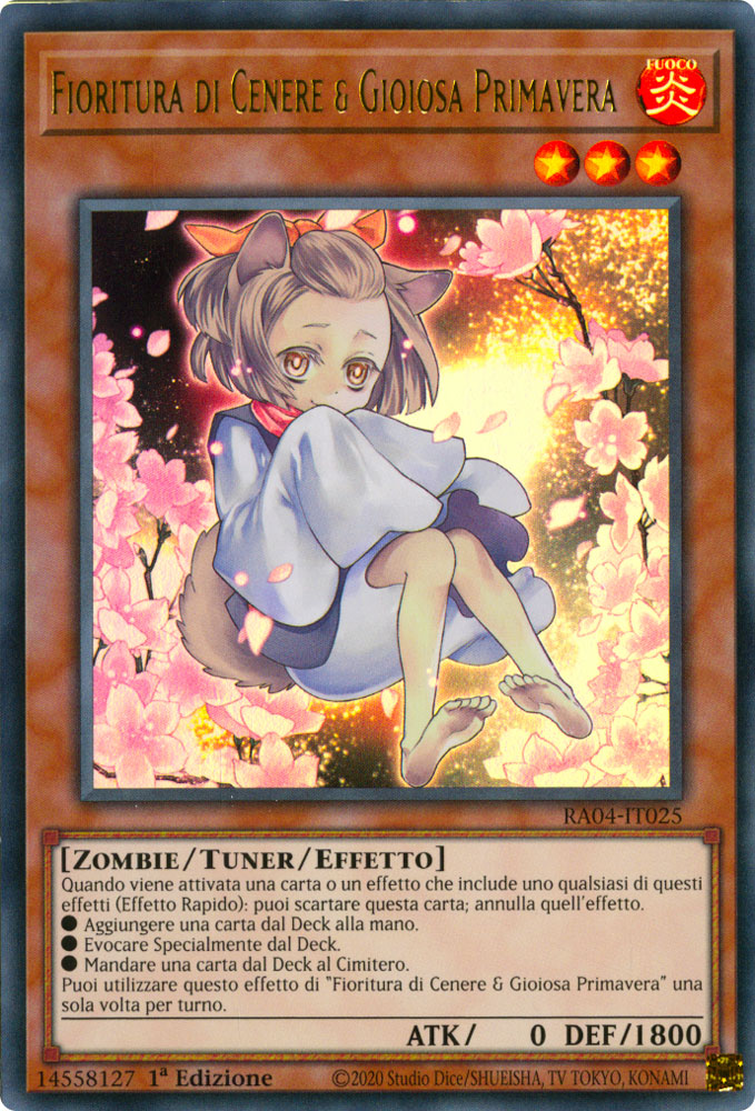 RA04-IT025 Fioritura di Cenere & Gioiosa Primavera (Versione Alternativa) Ultra Rara 1a Edizione (IT) -NEAR MINT-