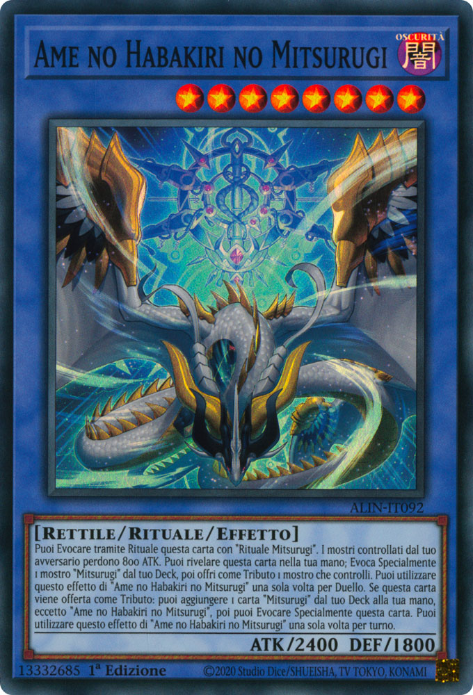 ALIN-IT092 Ame no Habakiri no Mitsurugi Super Rara 1a Edizione (IT) -NEAR MINT-