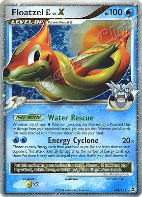 104 / 111 Floatzel LV.X rara livello X foil (EN) -NEAR MINT-