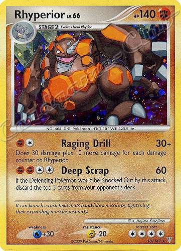 010 / 147 Rhyperior LV.66 rara foil (EN) -NEAR MINT-